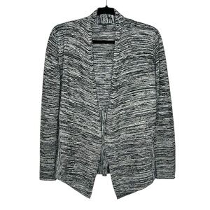 Eileen Fisher Silk and Cotton Blend black and white cardigan size XXS